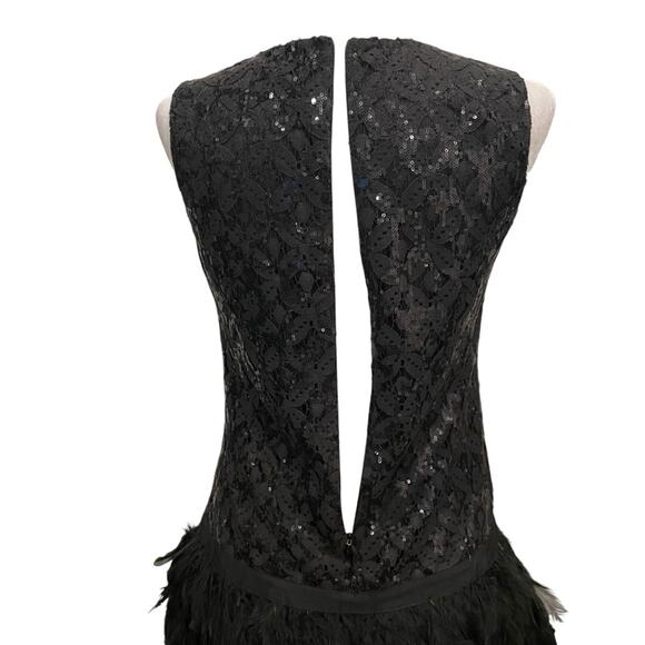 Black Whimsigoth Mini Dress size S Spooky Halloween Sequins Feathers Witch - Picture 9 of 14
